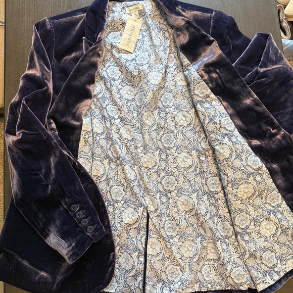 Sundance Silk Blend Velvet Blazer Jacket Size XL - Picture 5 of 11